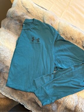 Under Armour Teal Long-Sleeve Logo Tee